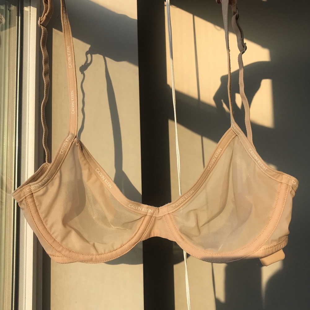 sheer nude Calvin Klein bra